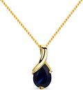 Orovi 14K Gold Necklace for Women in 14K Yellow Gold/White Gold 585 with Ruby/Sapphire/Emerald/Topaz/Amethyst Gemstone/Birthstone Pendant Necklace and Gold Chain 17.7 ″ Long - Women's Jewelry