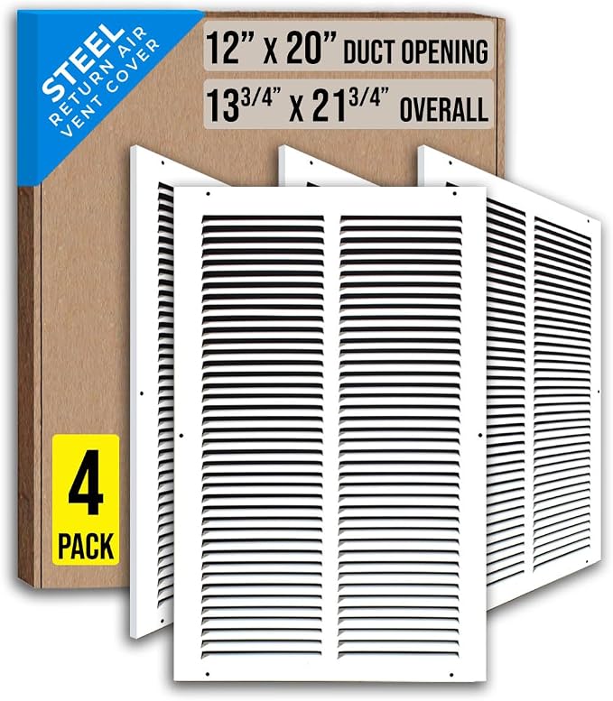Fits 12x20 Duct Opening | Steel Return Air Grille by Handua | Vent Cover Grill by Handua