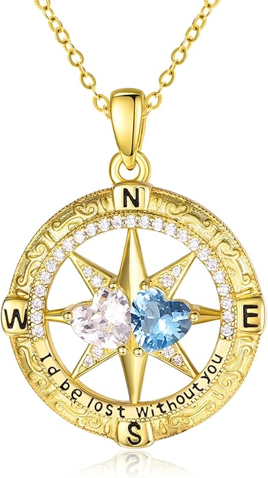 Valentine's Day Gifts for Wife 925 Sterling Silver Double Birthstone Pendant Necklaces I Love You for Always and Forever Necklace Anniversary Birthday Gifts for Wife Girlfriend Mom Her