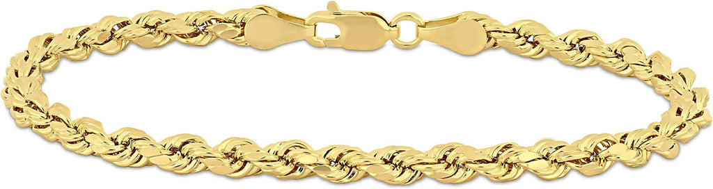 Gold Rope Chain Bracelet for Men & Women – 100% Real 10k or 14k Gold, Lightweight, Premium Craftsmanship