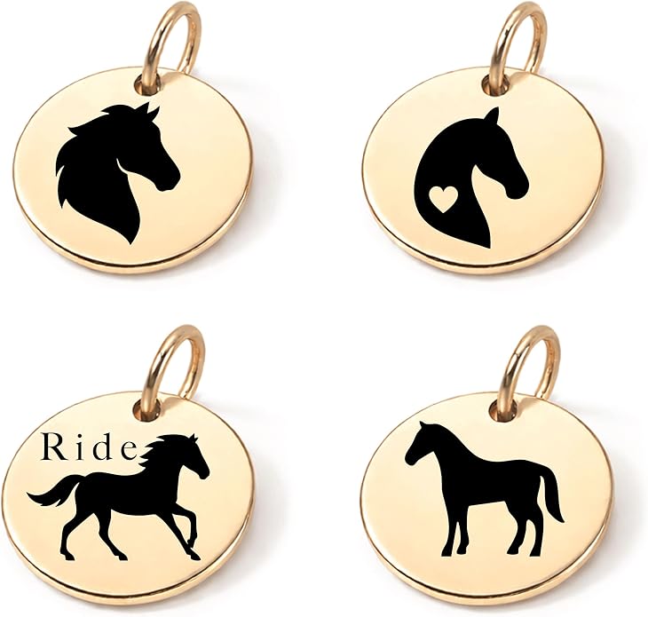 SM Design Western Charm Set of 4 – Stainless Steel Western Charms for Bracelets & Necklaces – Cowgirl, Ranch & Country Style Jewelry Charms – Western Gift for Women & Moms