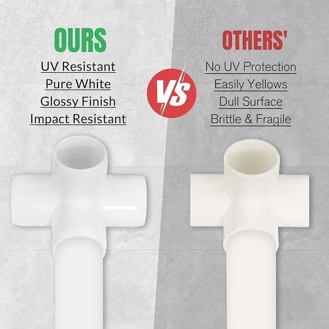 3/4 Inch Tee PVC Fitting 4 Way Elbow Connector, Furniture Grade 90 Degree Elbow - Image 6