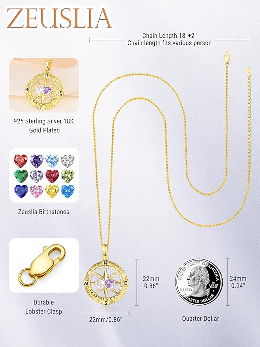 Valentine's Day Gifts for Wife 925 Sterling Silver Double Birthstone Pendant Necklaces I Love You for Always and Forever Necklace Anniversary Birthday Gifts for Wife Girlfriend Mom Her