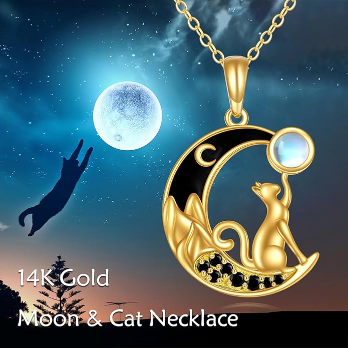 KECHO 14K Gold Animal Pendant Necklace - Dainty Zodiac & Pet Inspired Charm Necklace for Women - 16+1+1"