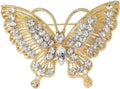 Rhinestone Butterfly Brooch for Women Sparkling Gold Silver Blue Black Crystal Big Butterfly Brooch Pin Cute Insect Pin Elegant Clothing Hat Bag Skirt Accessories Christmas Birthday Party Jewelry