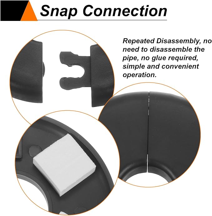 HARFINGTON 2pcs Wall Split Flange 17mm/0.7" Self-Adhesive Plumbing Cover Plates - Image 4