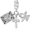Bible Family Mom Wife Love Heart Dangle Charm 925 Sterling Silver Charms fits Bracelets and Necklace Pendant Bead Charms Jewelry Present for Women Family Friends