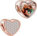Annmors Personalized Photo Charm for Bracelet Necklaces,925 Sterling Silver Charm Love Heart Shaped Engraved Customize Picture Gift for Birthday Mother's Day Christmas,Bead Charms Jewelry for Women