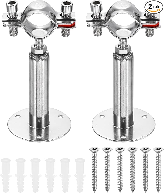HARFINGTON 2 Set Wall Mount Ceiling Mount Pipe Supports 304 Stainless Steel by HARFINGTON