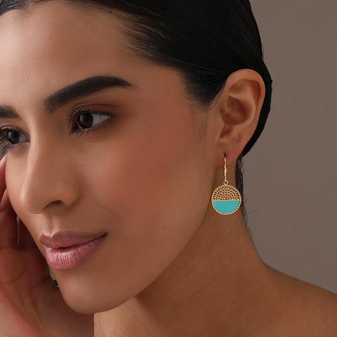 LeCalla 925 Sterling Silver Teardrop Drop Earrings for Womens | Lightweight Italian Minimalist Teardrop Filigree Earrings | Filigree Circle Drop Dangle Earrings for Women Birthday Gift