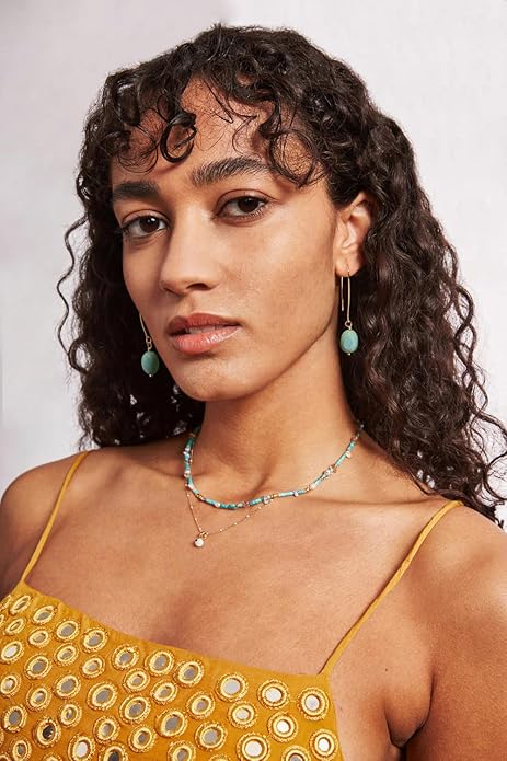 Geometric Drop Dangle Earrings Boho Statement Long Hoops 18k Gold Plated Lightweight Earrings for Women Girls