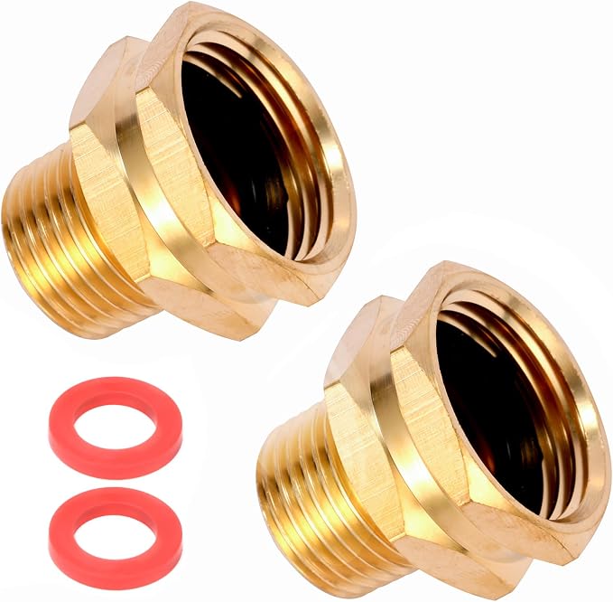 Garden Hose Adapter, 3/4" GHT Female x 1/2" NPT Male Connector | GHT to NPT by Sanpaint