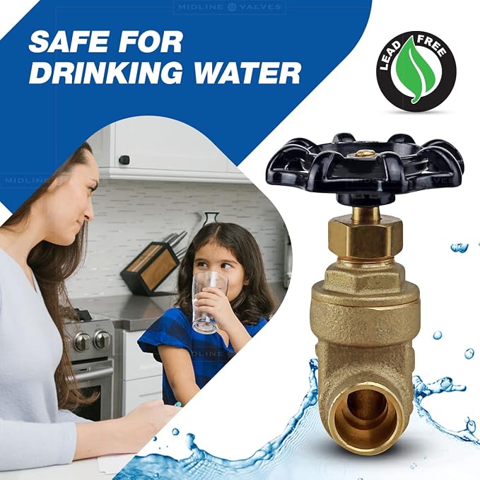 Midline Valve 427D434-5 Gate Valve, Lead Free, 2-1/2 in. Sweat Connection - Image 6