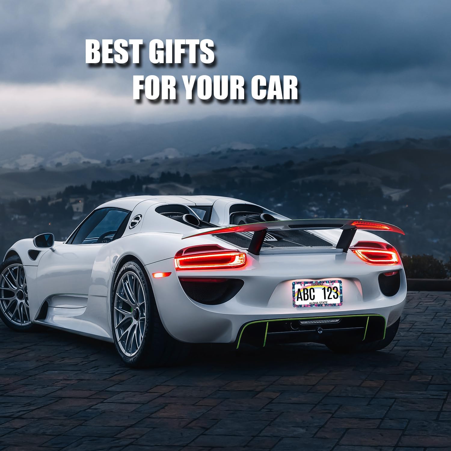 Colorful Flowers License Plate Frame Beautiful Floral Flower License Plate Holder for Women Car Decorative Stainless Steel Cute License Plate Flowers Auto Parts with Screws 12.2"x 6.2"