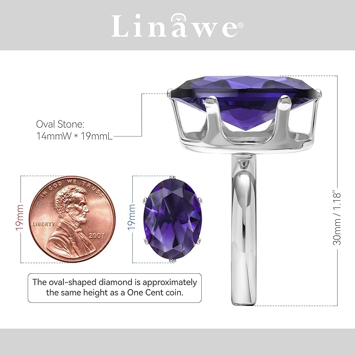 Linawe Cubic Zirconia Imitation Diamond Moissanite Rings for Women, 14K Gold/Rose Gold/Silver Adjustable Chunky Ring, Costume Rhinestone Jewelry for Wedding Engagement