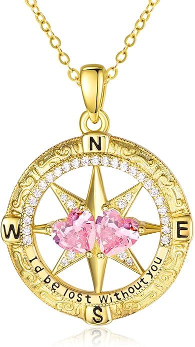 Valentine's Day Gifts for Wife 925 Sterling Silver Double Birthstone Pendant Necklaces I Love You for Always and Forever Necklace Anniversary Birthday Gifts for Wife Girlfriend Mom Her