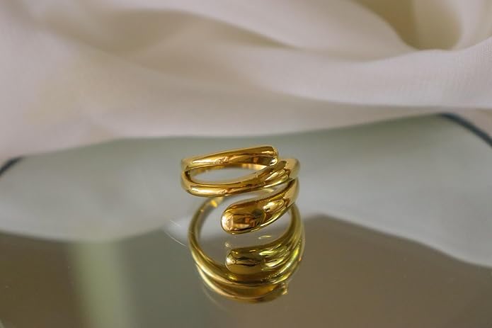 Elegant 18K Gold Plated Stainless Steel Ring – Fine Metal-Plated Jewelry with Durable, Scratch-Resistant Design for Daily Wear & Special Occasions