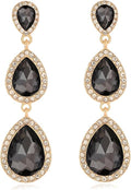 Vintage Rhinestone Teardrop Dangle Earrings Long Dangling Drop Earrings Crystal Chandelier Earrings for Women Wedding Bridal Prom