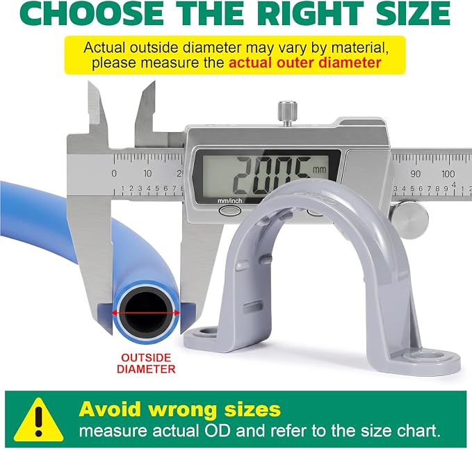 OURU 3/4 Inch PVC Pipe Straps, 2-Hole Plastic Conduit Clamp, Pipe Protection & - Image 2