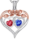 Iefil Valentines Day Gifts for Her - 925 Sterling Silver Rose Heart Necklaces for Women, Anniversary Birthday Gifts for Wife Girlfriend Mom