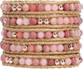 Bracelet for Women – Handmade Vegan Boho Natural Stone Layered Bracelet, Thailand Bohemian Stackable Beaded Wrap Bracelets, Summer Hippie Bracelet Stack, Fashion Jewelry Gifts