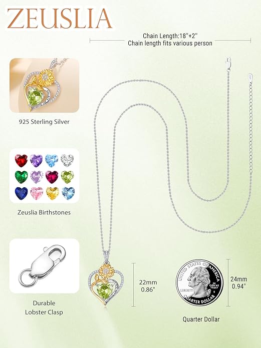 Valentine's Day Gifts for Wife 925 Sterling Silver Double Birthstone Pendant Necklaces I Love You for Always and Forever Necklace Anniversary Birthday Gifts for Wife Girlfriend Mom Her