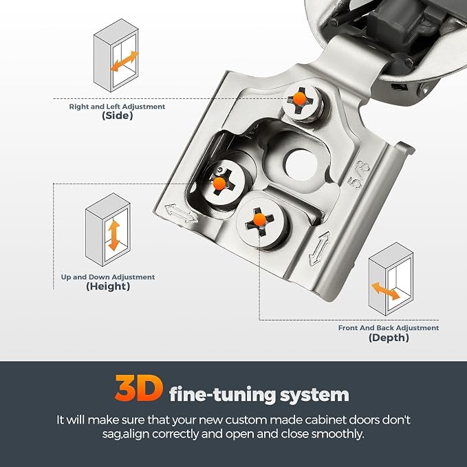 Satin Nickel Cabinet Hinges, 58 Inch Overlay, 2 Pack | Stainless Steel Build - Image 4