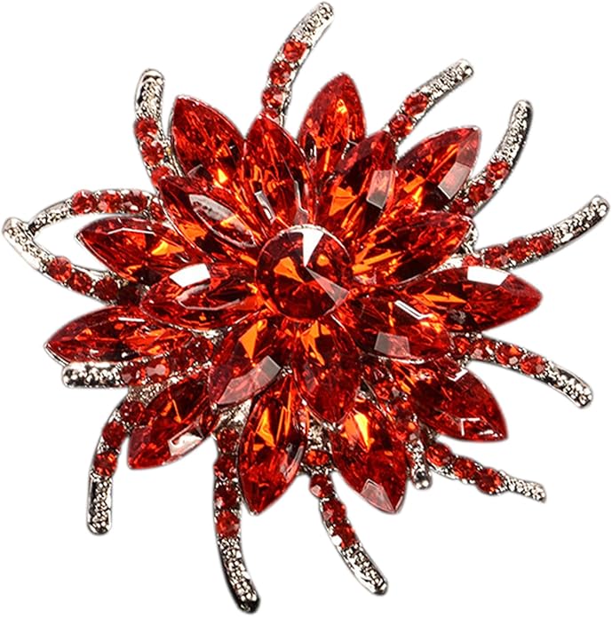 Wanheart Sunflower Brooch Pin Rhinestone Crystal Flower Jewelry Vintage Elegant Brooch for Women Dress Hat Bag Accessories