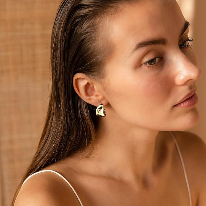 Trendy Gold Plated Knot Earrings for Women Chunky Statement Drop Dangle Earrings Lightweight Hypoallergenic Fashion Accessories Gold Jewelry Gifts for Womens