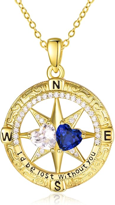 Valentine's Day Gifts for Wife 925 Sterling Silver Double Birthstone Pendant Necklaces I Love You for Always and Forever Necklace Anniversary Birthday Gifts for Wife Girlfriend Mom Her