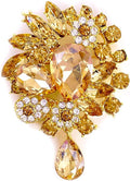 LAXPICOL Vintage Wedding Bridal Big Blue Crystal Rhinestone Tear drop Brooch Pin for Women