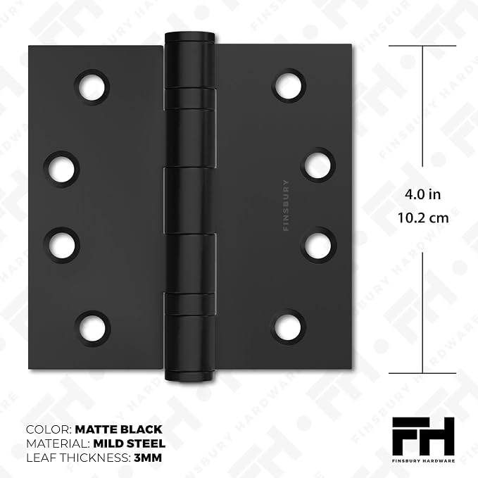 Door Hinge Ball Bearing 4 x 4 Inches Solid 304 Steel Durable Heavy Duty - Image 2