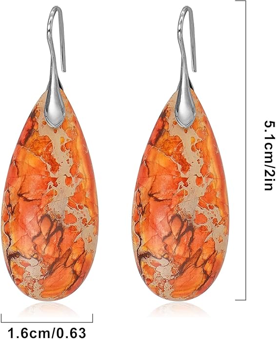 Natural Stone Earrings Waterdrop Stone Dangle Earrings for Women