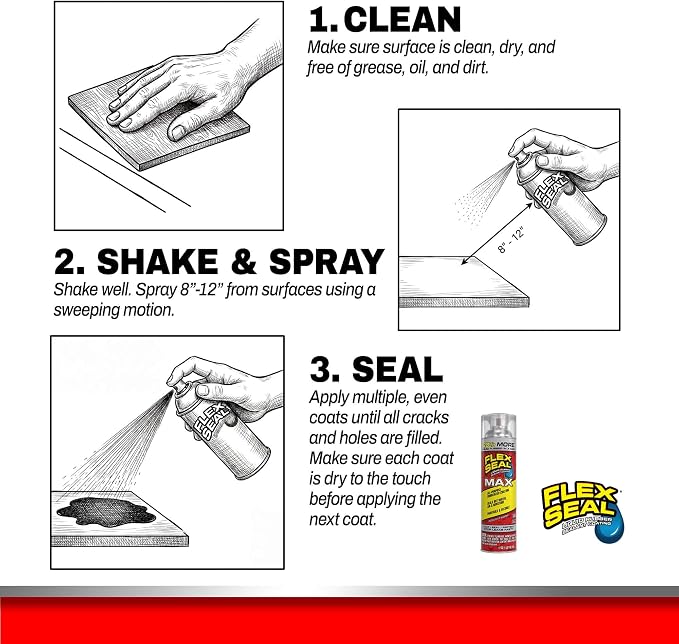 Flex Seal MAX, 17 oz, Stop Leaks Instantly, Waterproof Rubber Spray On Sealant - Image 6