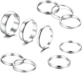 HAIAISO Silver Rings for Women Non Tarnish Stainless Steel Rings Set Dainty Gold Band Ring Stack Simple Stackable Thumb Pinky Ring for Multiple Size