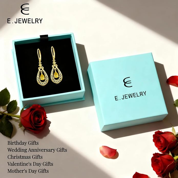 Teardrop Birthstone Dangle Drop Earrings Sterling Silver Infinity Filigree Leverback Earrings, Infinity Love Birthday Anniversary Valentines Day Gifts for Her Women Mom Wife