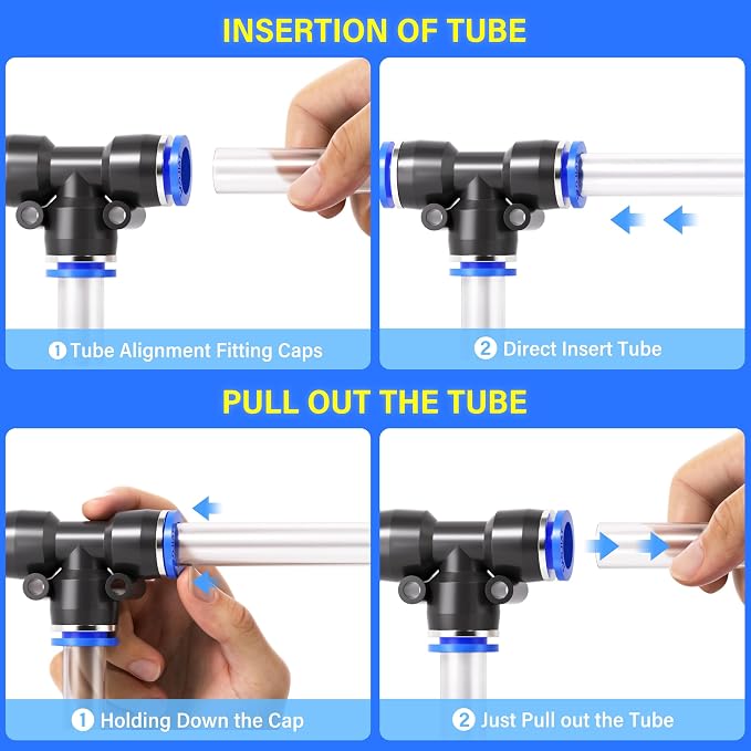 TAILONZ PNEUMATIC 1/4 Inch od Push to Connect Fittings Pneumatic Fittings Kit - Image 4
