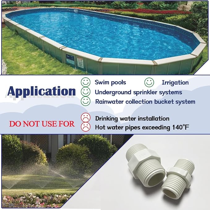 4PCS 1" PVC Pipe Fitting Hex Nipple G1 Male X G1 Male Coupling Adaptor of - Image 6