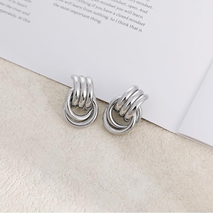 Geometric Earrings for Women, Chunky Dangle Earrings Trendy Vintage Statement Earrings Dupes Jewelry for Women