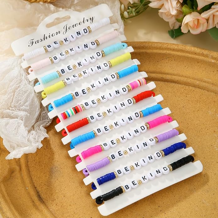 Friendship Bracelets Boho Stackable Bracelets for Women Beach Jewelry Surfer Heishi Clay Bead Bracelets