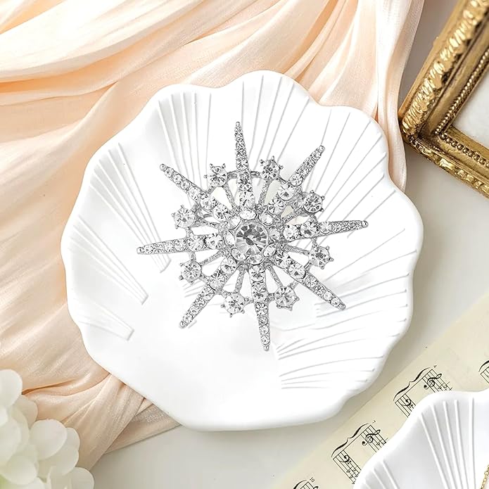 Wanheart Sunflower Brooch Pin Rhinestone Crystal Flower Jewelry Vintage Elegant Brooch for Women Dress Hat Bag Accessories