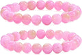 Bivei Natural Gemstone Semi Precious Healing Crystals Handmade Stretchy Round Beads Bracelet,Stocking Stuffers for Women Enhance Positive Energy