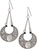 SPUNKYsoul Boho Dangle Earrings for Women – Lightweight Tribal Fan Paddle Design with Hieroglyphic Accents – Unique Handmade Gift Idea for Her