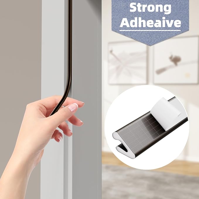 V Shape Door Weather Stripping for Small Gaps, Foam Seal Tape 19.7FT | Brown - Image 5
