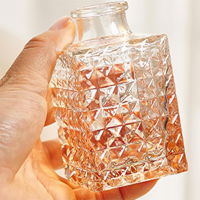 Amber Glass Bud Vase Set, Mini Single Vintage Design - Image 4