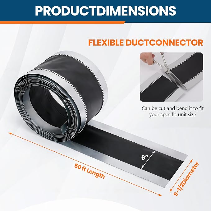 Vinyl Flexible Duct Connector for HVAC Ducting, 9-1/2 x 50 ft Roll | PVC Canvas - Image 5