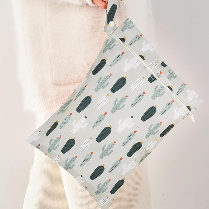 HappyFlute 9 Sets Newborn Baby Cloth Pocket Diapers Adjustable Reusable for Baby Boys and Girls(6-33 pounds,0-3 Years),One Wet Bag+4Diapers and 4Inserts (AD10)