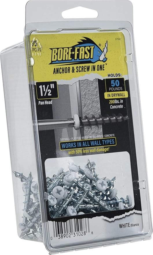Hillman Borefast Drywall Anchors, 1-1/2in Pan Head, 75 Pack, Phillips pan head - Image 8