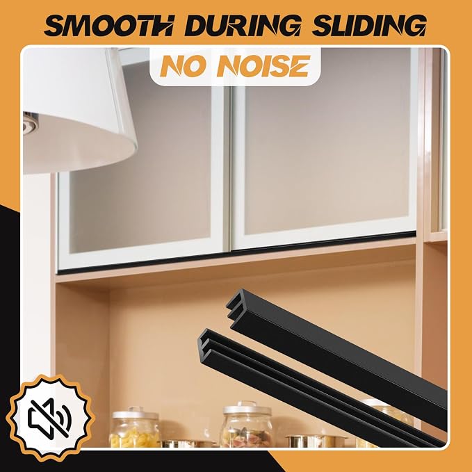 2 Sets 4FT Sliding Door Track for 1/8" Thick Panels Closet Glass Doors Plastic - Image 4