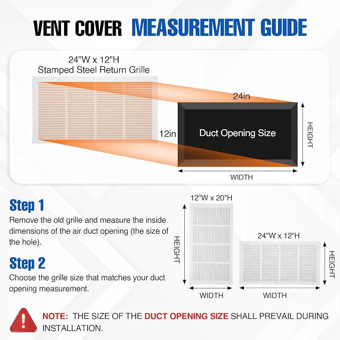 Fancat 24x12 Duct Opening | Steel Return Air Grille | Vent Cover Grill - Image 2